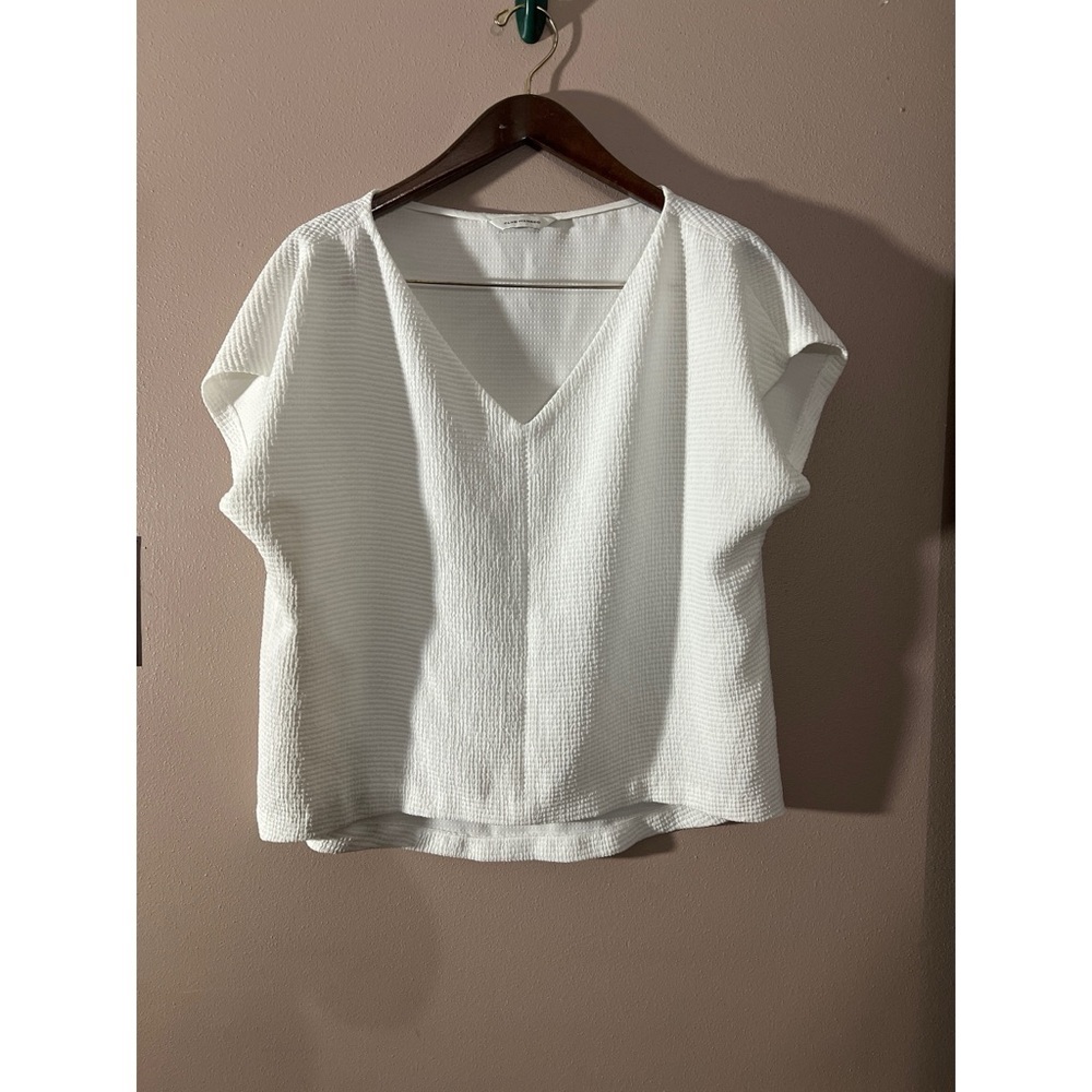 Club Monaco White Flutter Sleeve Blouse